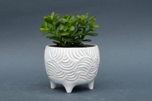 Білий керамічний горщик для квітів - Опис