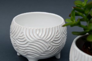Білий керамічний горщик для квітів - Опис