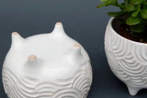 Білий керамічний горщик для квітів - Опис