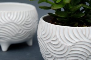 Білий керамічний горщик для квітів - Опис