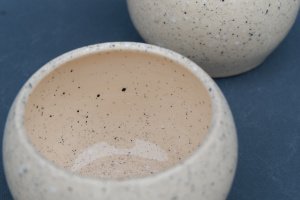 Керамічний бежевий вазон для квітів - Опис