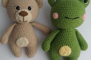игрушки животные: лягушка, тигрик, котик, лев, мишка - Описание