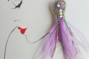 Работа Серьги из перьев
