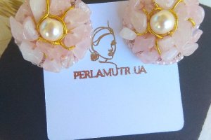Серьги из розового кварца - Описание