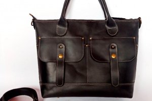 Кожаная сумка-портфель «Style 4», черный - Описание