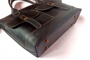 Кожаная сумка-портфель «Style 4», черный - Описание