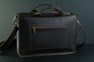 Кожаная мужская деловая сумка, мужской портфель - Описание