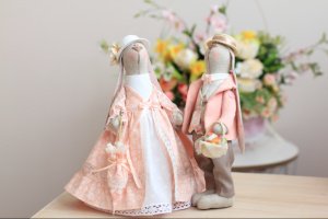 Пасхальные зайцы "Пудровые" - Описание