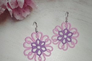 Работа Серьги фриволите