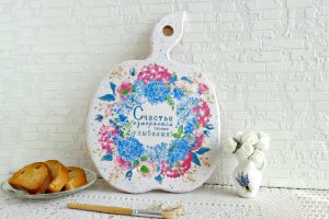 Доска оригинальный подарок "Счастье в улыбках" - ДРУГИЕ РАБОТЫ