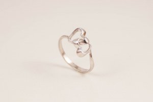 Срібна каблучка "Закохані серця" - Опис