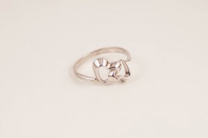 Срібна каблучка "Закохані серця" - Опис