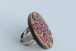 Кільце дерев'яне в українському стилі. - Опис