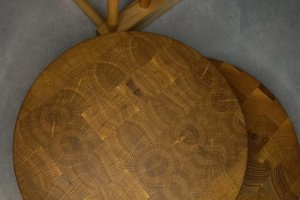 Работа Торцевая доска круглая из дуба