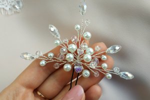Шпилька прикраса в зачіску нареченої, випускниці, подарунок - Опис