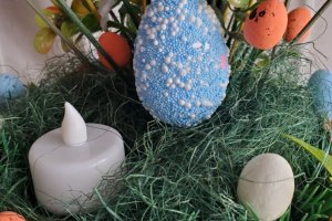 Великодня композиція з колосками пшениці - Опис