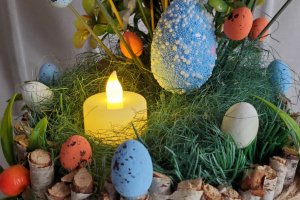 Великодня композиція з колосками пшениці - Опис