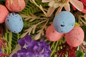 Пасхальный венок с цветами лаванды - Описание