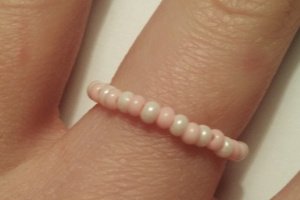 Кольцо из бисера,нежное кольцо, розовое кольцо - Описание