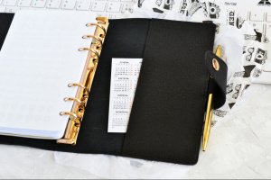 Шкіряний блокнот/планер. Модель "Compact" Чорний (Personal) - Опис