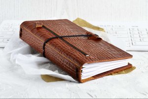 Шкіряний блокнот-мідорі "Віскі Кроко" (Standard) - Опис