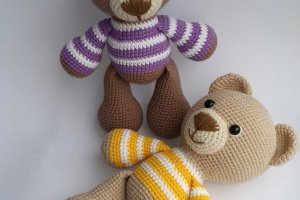 Вязаная игрушка мишка - Описание