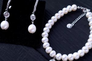 Срібні сережки з натуральними перлами № 400 - Опис