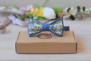 Галстук-бабочка серо-голубая "Romantik" - ДРУГИЕ РАБОТЫ