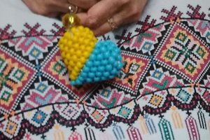 Брелок жовтоблакитний українське серце - Опис