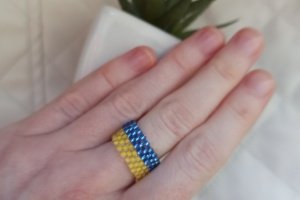 Каблучка, каблучка з бісеру, патріотична каблучка