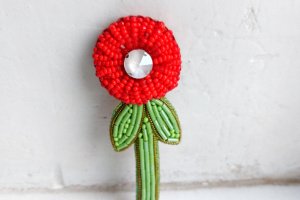 Брошь одуванчик красный - ДРУГИЕ РАБОТЫ