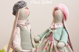 Влюбленные зайцы серо-розовые - Описание