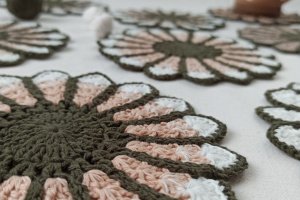 Работа Подставка хлопчатобумажная 'цветочек'