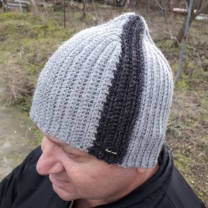 Работа Шапка мужская вязаная. Шерстяная вязаная Бини.
