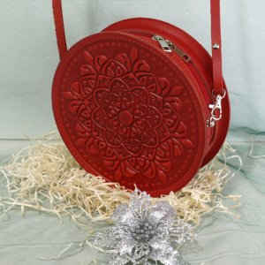 Работа сумка кожаная Орео красная