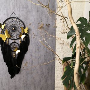 Работа Черный с золотыми бабочки ловец снов