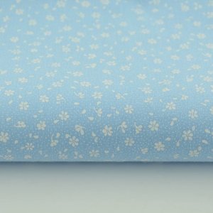 Работа Ткань хлопок мелкие цветочки на голубом фоне