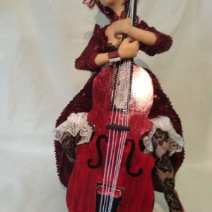 Робота Дама в червоному (лялька з полімерної глини)