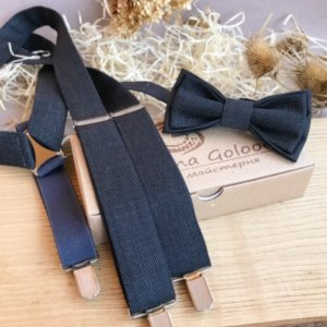 Работа Комплект подтяжки и бабочка цвета Антрацит