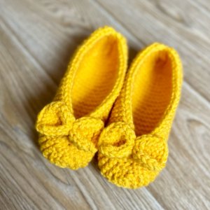 Работа Желтые балетки для дома 