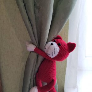 Работа Подхват для штор. Кот вязанный.