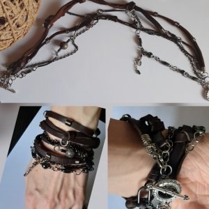 Робота Браслет з натуральної шкіри коричневого кольору з гематитом