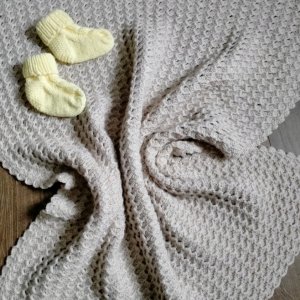 Работа Плед детский для новорожденных, одеяло в коляску.