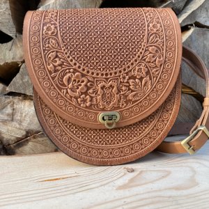 Робота Шкіряна сумка "Мальва" коліж Беж