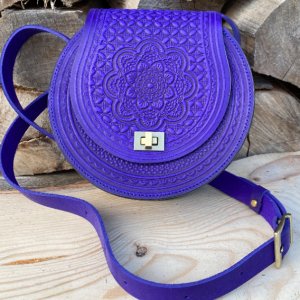 Работа Женская сумка из натуральной кожи "КОЛОРИТ" ЦВЕТ ультрамарин