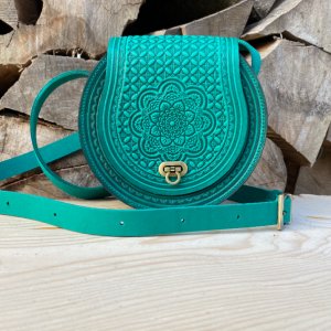 Работа Женская сумка из натуральной кожи "КОЛОРИТ" Цвет мята