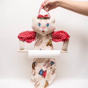 Работа Кукла полотенцедержатель Котик