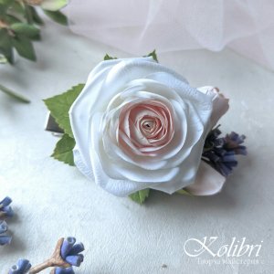Робота Заколка для волосся з трояндою та лавандою