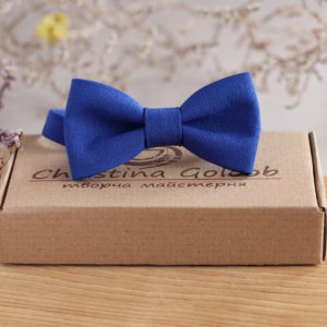 Работа Галстук-бабочка ярко-синяя "Индиго"