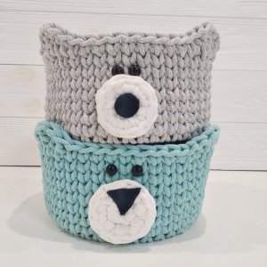 Работа Трикотажный корзина-медвежонок, 1 шт